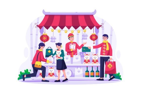 Chinese New Year Shopping Illustration: A Strategic Asset for Communicating Tradition and Commerce