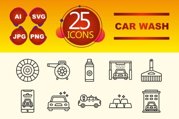Elevating Design with Car Wash Icon Sets
