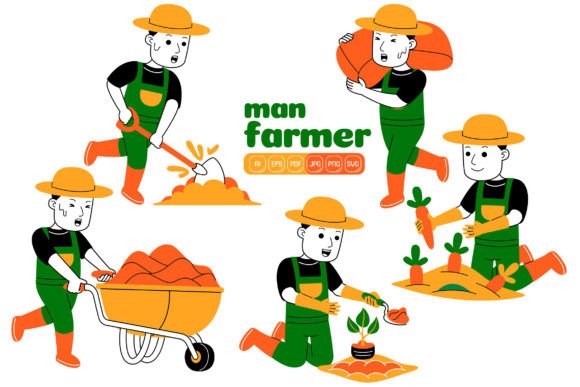 Man Farmer Vector Pack 01: A Versatile Toolkit for Modern Creatives