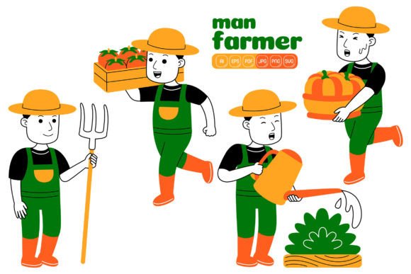 Man Farmer Vector Pack 05: A Modern Toolkit for the Contemporary Creator