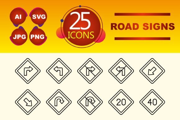 Road Signs: A Versatile Icon Set for Modern Digital Projects