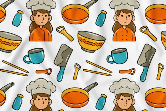 Unleash Creativity with Kawaii Doodle Chef Illustrations