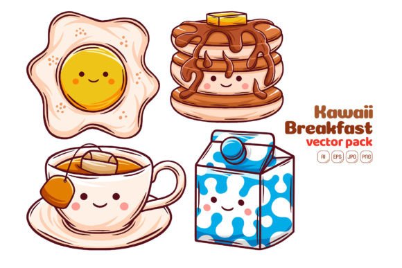 Unlock Creative Efficiency with Kawaii Breakfast Vector Pack 02