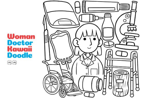 Unlock Creativity with Kawaii Doctor Doodle Line Art