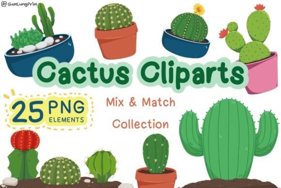 Unlock Creativity with the Cactus Clipart Mix Match Collection